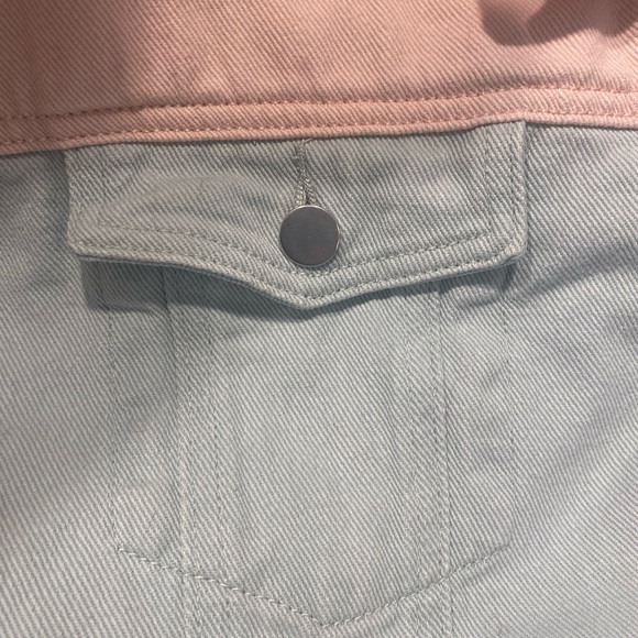 MISS SPARKLING Pastel Pink & Blue Two Tone Denim Jacket Size 2XL - Picture 5 of 11